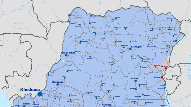 Carte du conflit dans l’est de la RDC